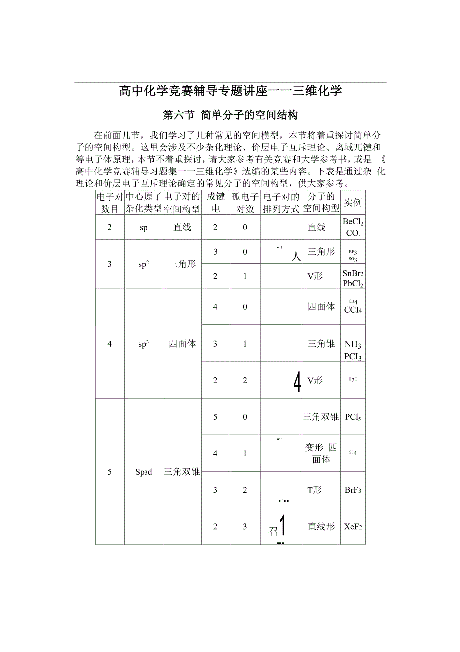 简单分子的空间结构_第1页