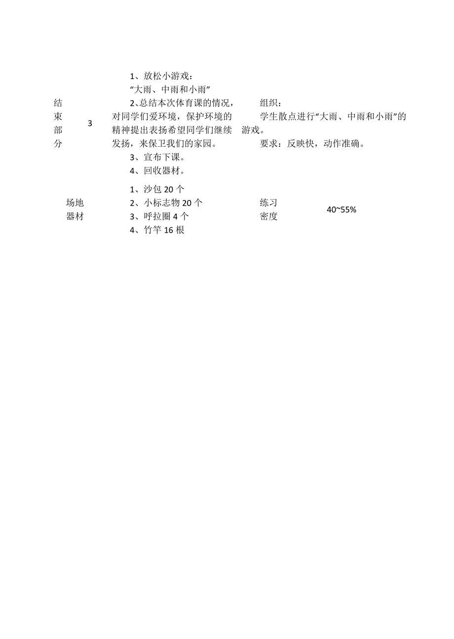 小学体育与健身三年级《“环保小卫士”在行动——各种跑的练习》表格式教学设计附指导记录_第3页