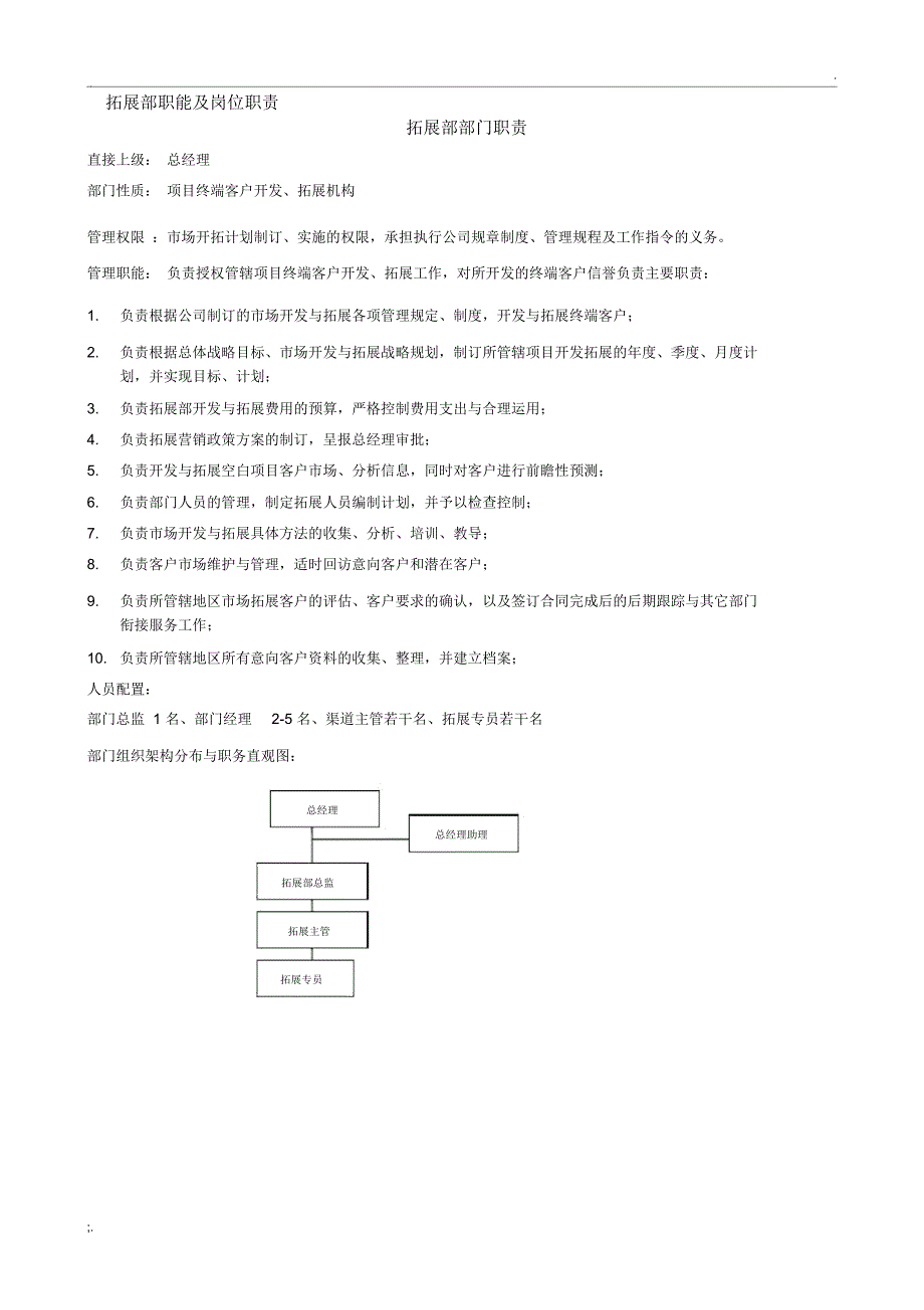 拓展部职能及岗位职责_第1页