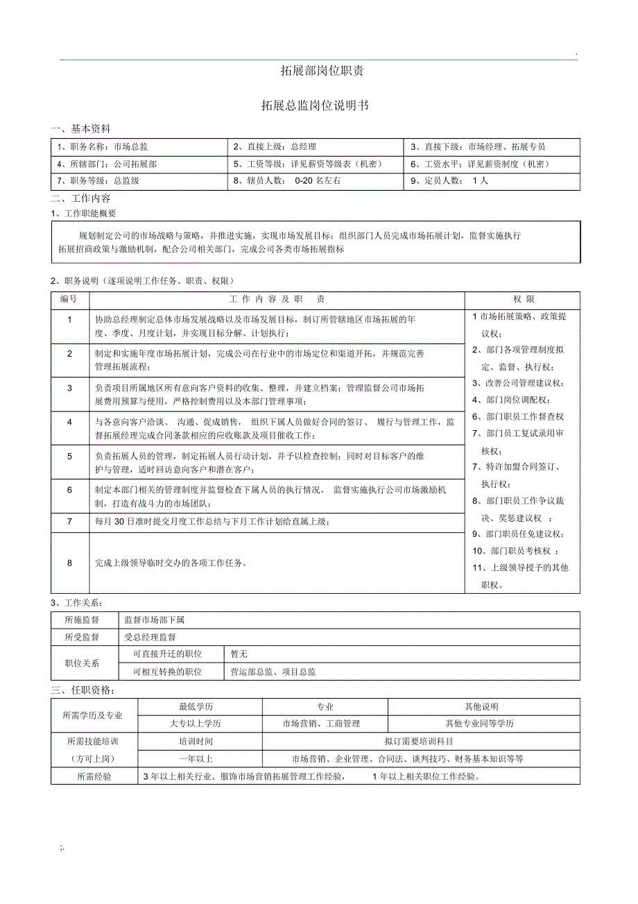 拓展部职能及岗位职责_第2页