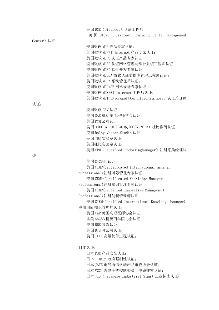 全球各国家认证及认证机构汇总目录_第2页