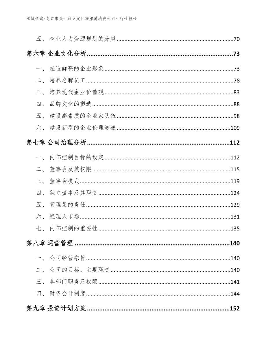 龙口市关于成立文化和旅游消费公司可行性报告（模板参考）_第5页