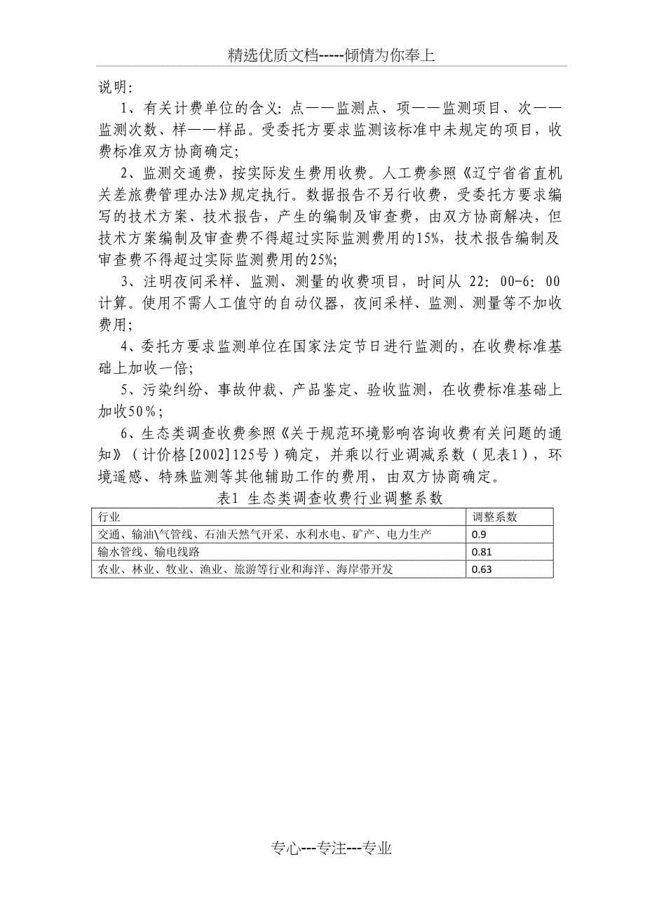 辽宁省环境监测服务收费标准_第5页