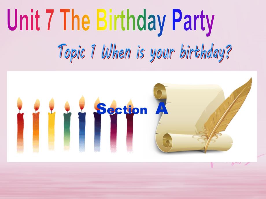 七年级英语下册Unit7TheBirthdayTopic1WhenisyourbirthdaySectionA同步课件新版仁爱版_第1页