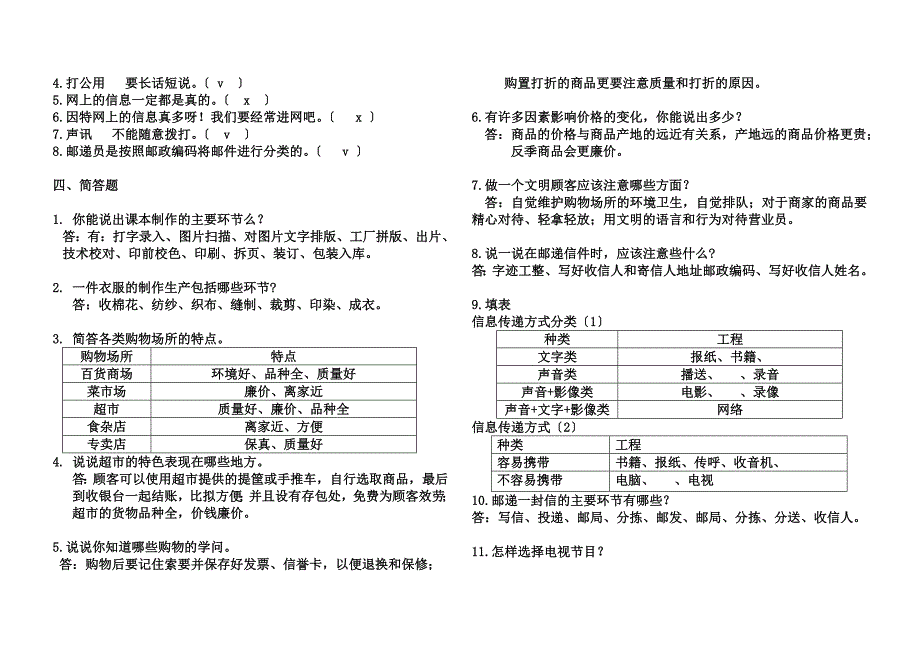 辽海版四年级品生品社复习题_第2页