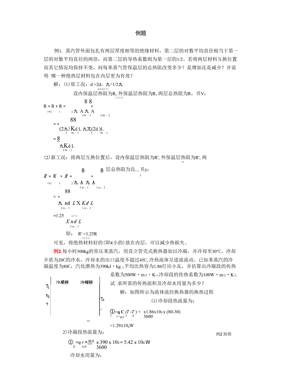 蒸汽管外面包扎有两层厚度相等的绝缘材料_第1页