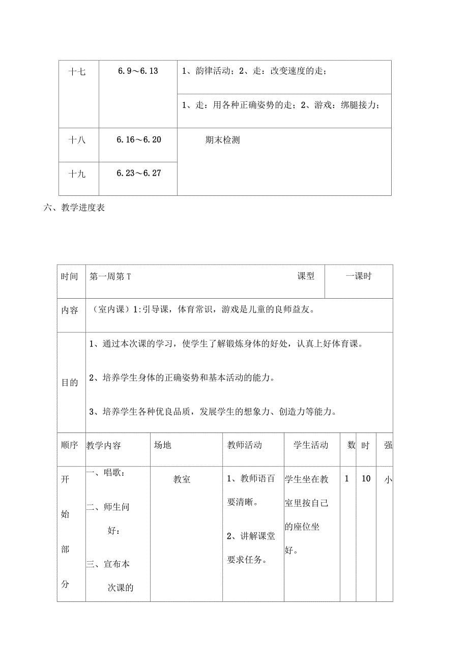 小学三年级下册体育计划及教案全册详案_第5页