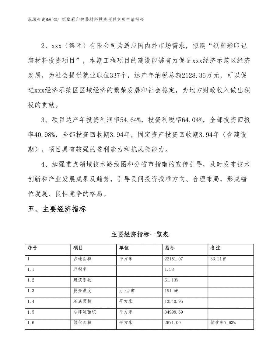 纸塑彩印包装材料投资项目立项申请报告_第5页