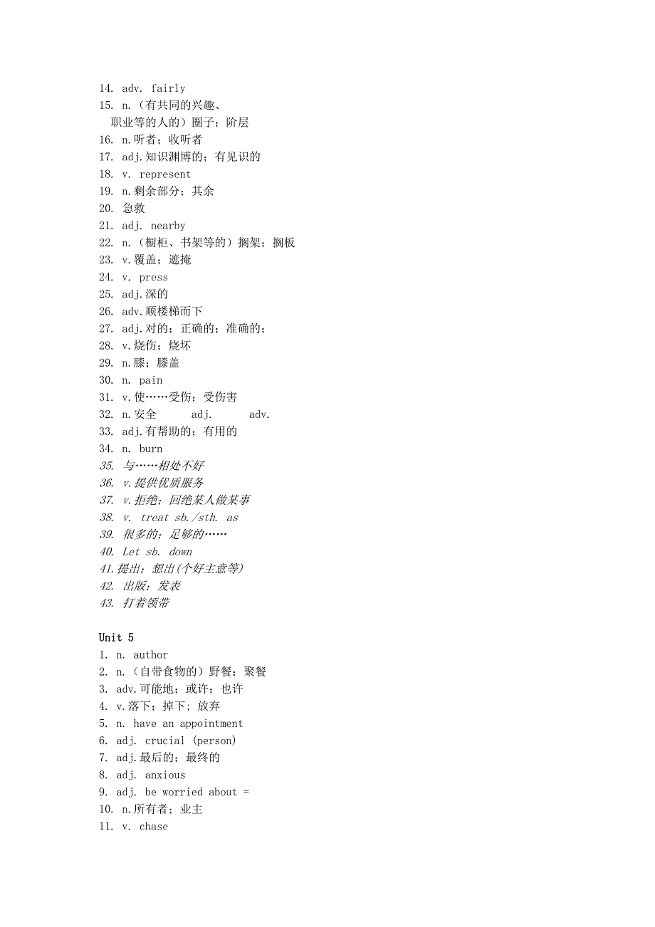 九年级英语Units1-15单元词汇 人教新目标版_第4页