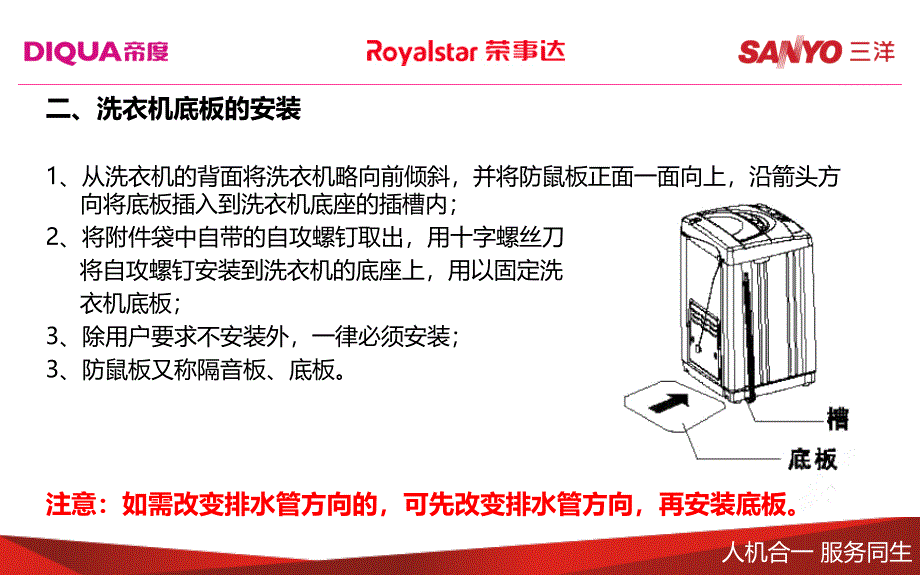 顾客服务部系列培训教材全自动洗衣机安装规范课件_第3页