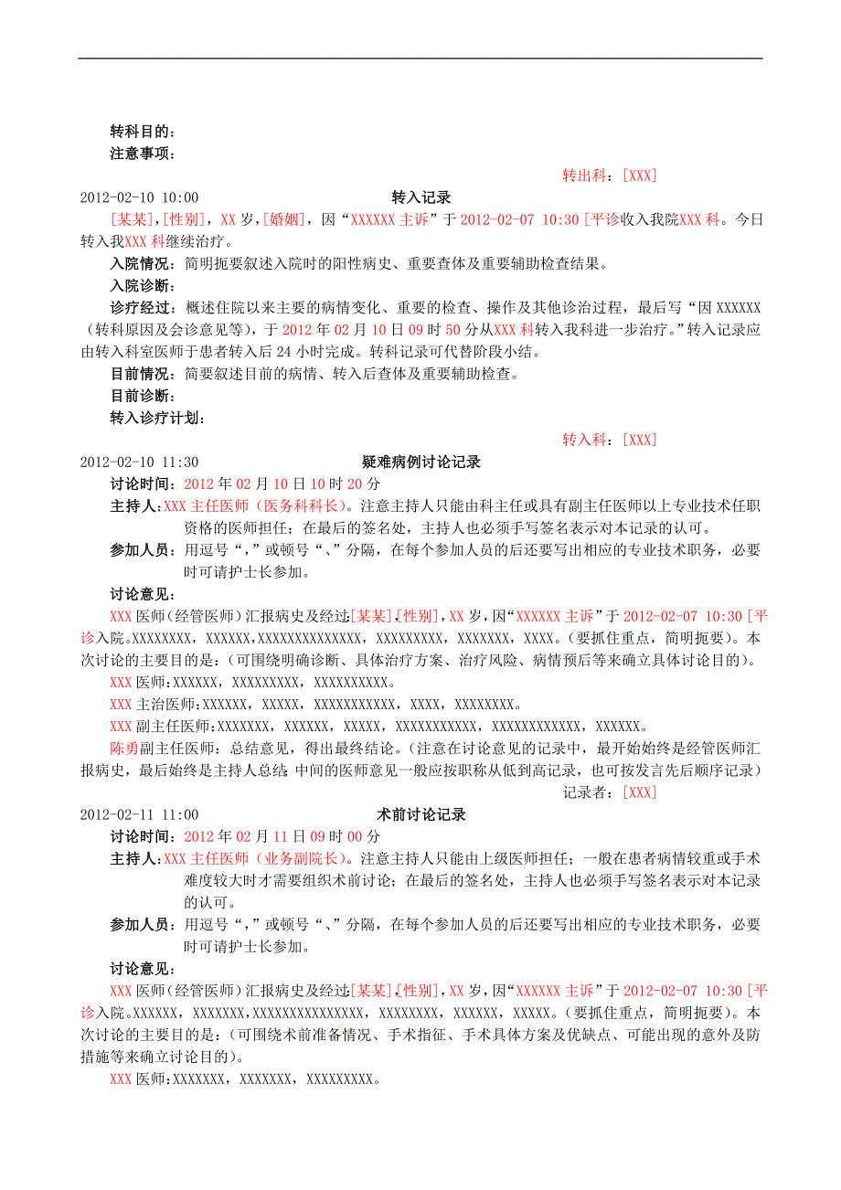 各种病程记录文稿模板_第2页