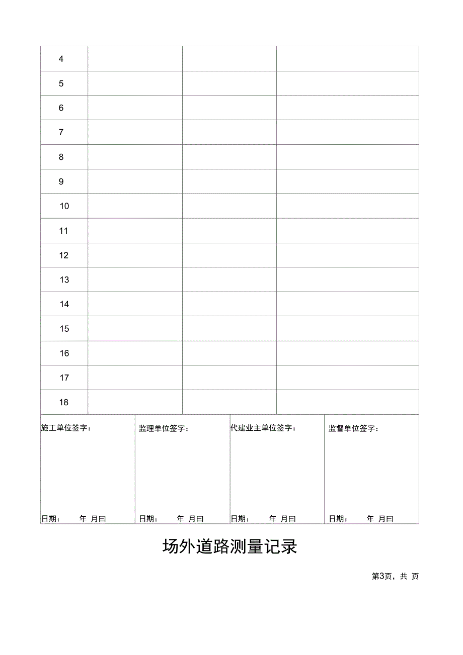 标高测量记录表_第3页