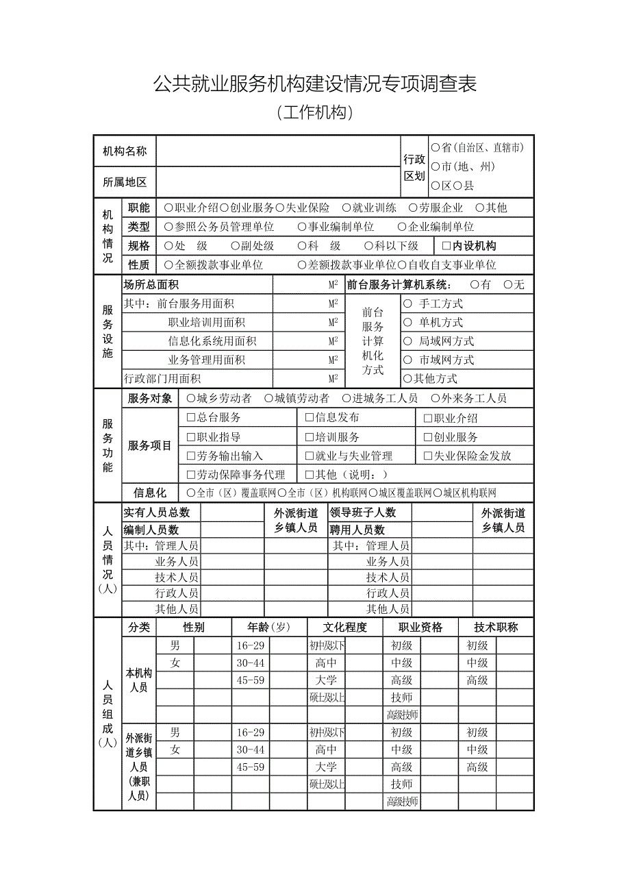 公共就业服务机构建设情况专项调查表优质资料_第4页