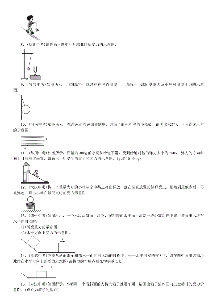 [最新]沪科版物理八年级画力的示意图专题训练含答案_第2页