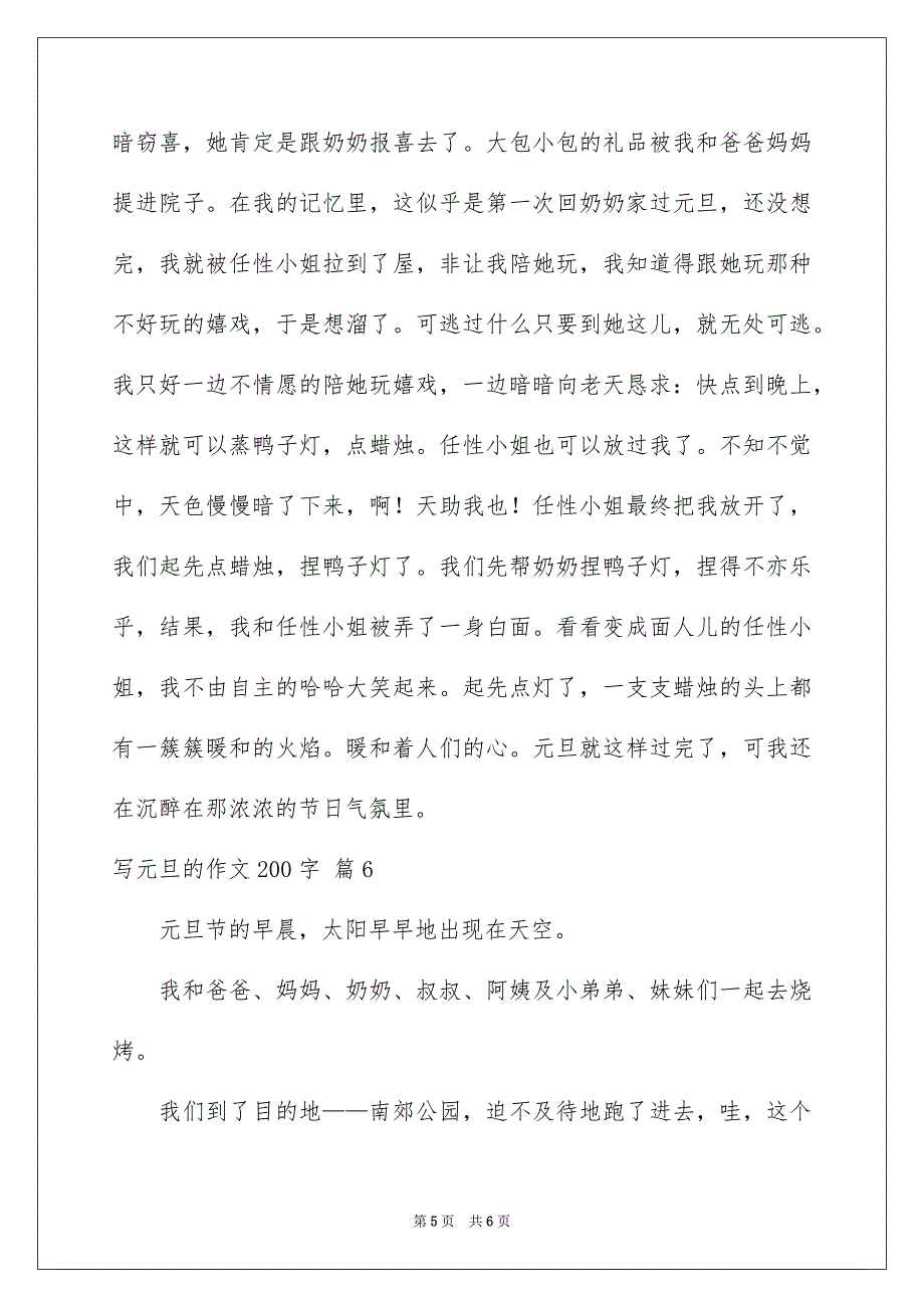 有关写元旦的作文200字六篇_第5页