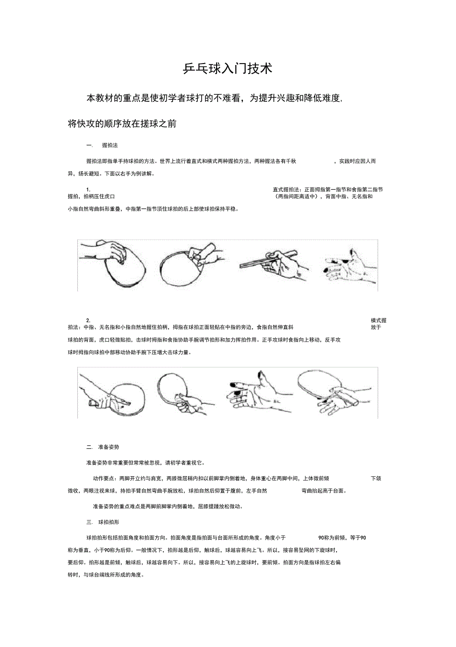 乒乓球入门技术_第1页