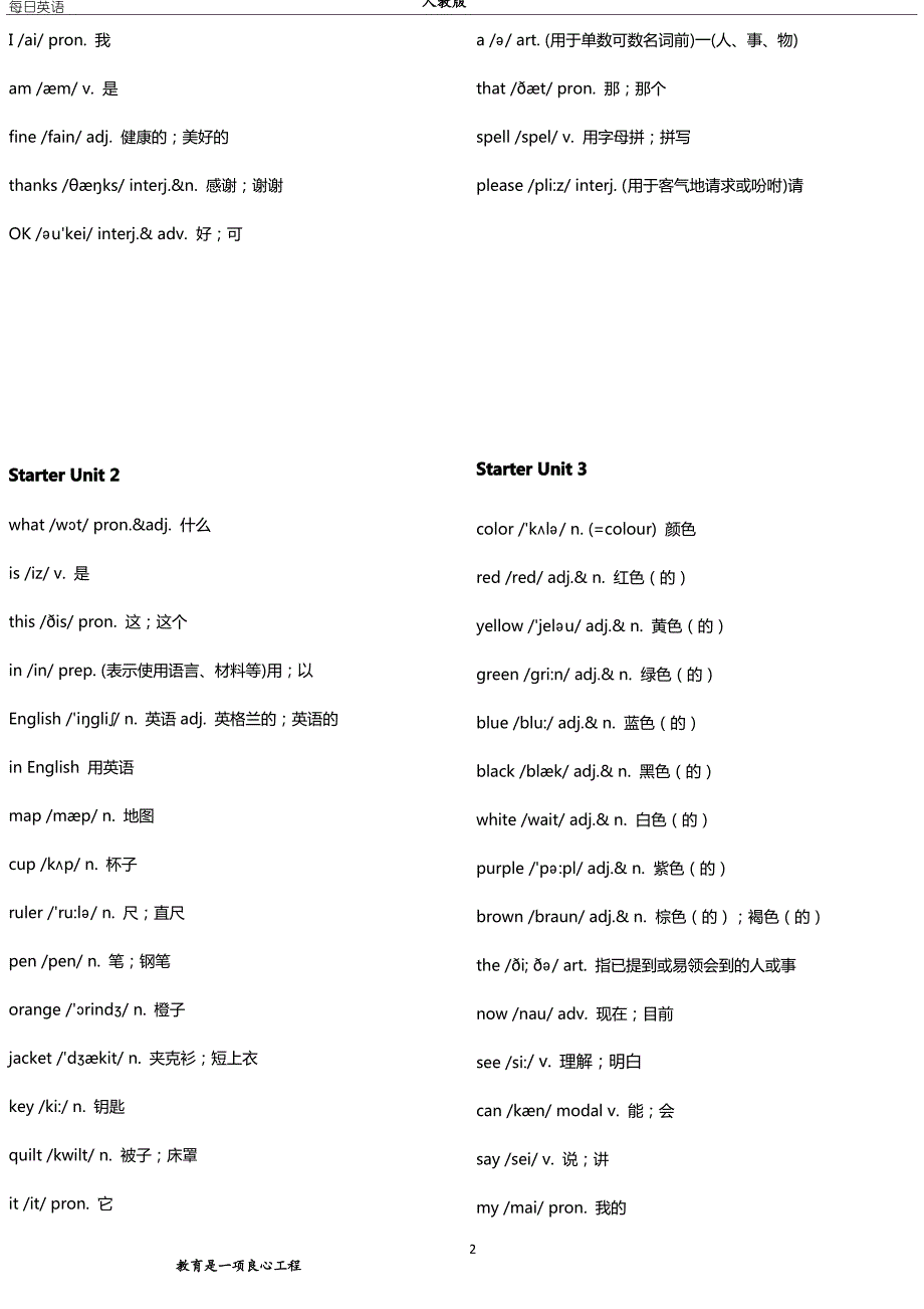 人教版初中英语单词汇总初一_第2页