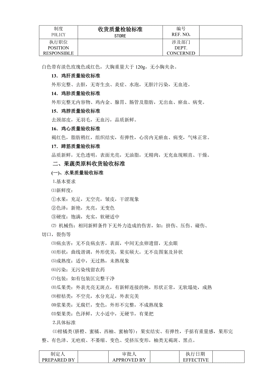 高星级饭店食品收货验收标准_第4页