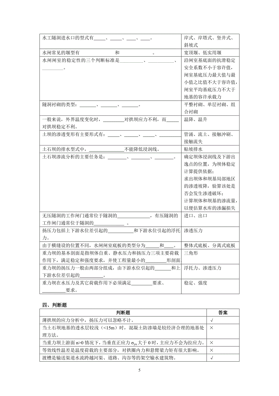 电大水工建筑物复习思考题03小抄_第5页