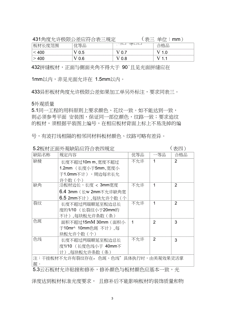 完整版大理石花岗岩验收标准_第4页