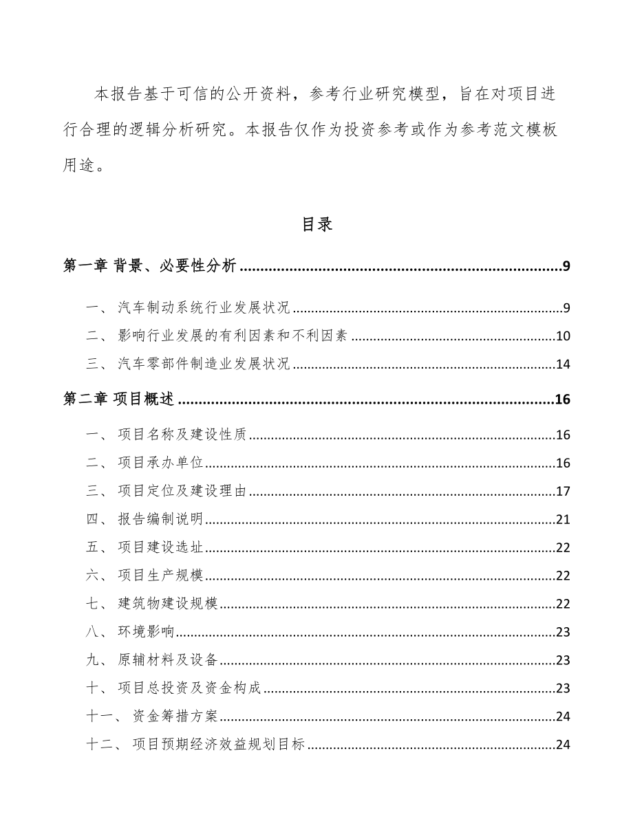 江苏汽车制动器总成项目可行性研究报告_第3页