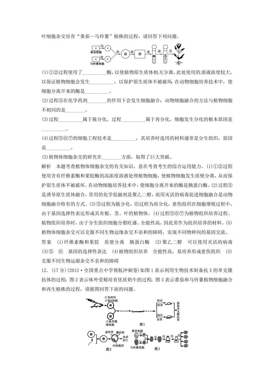 高中生物练习细胞工程_第5页