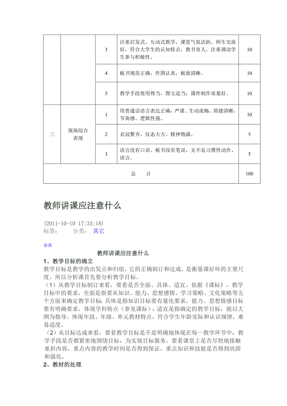 [优质文档]讲课评分标准_第2页