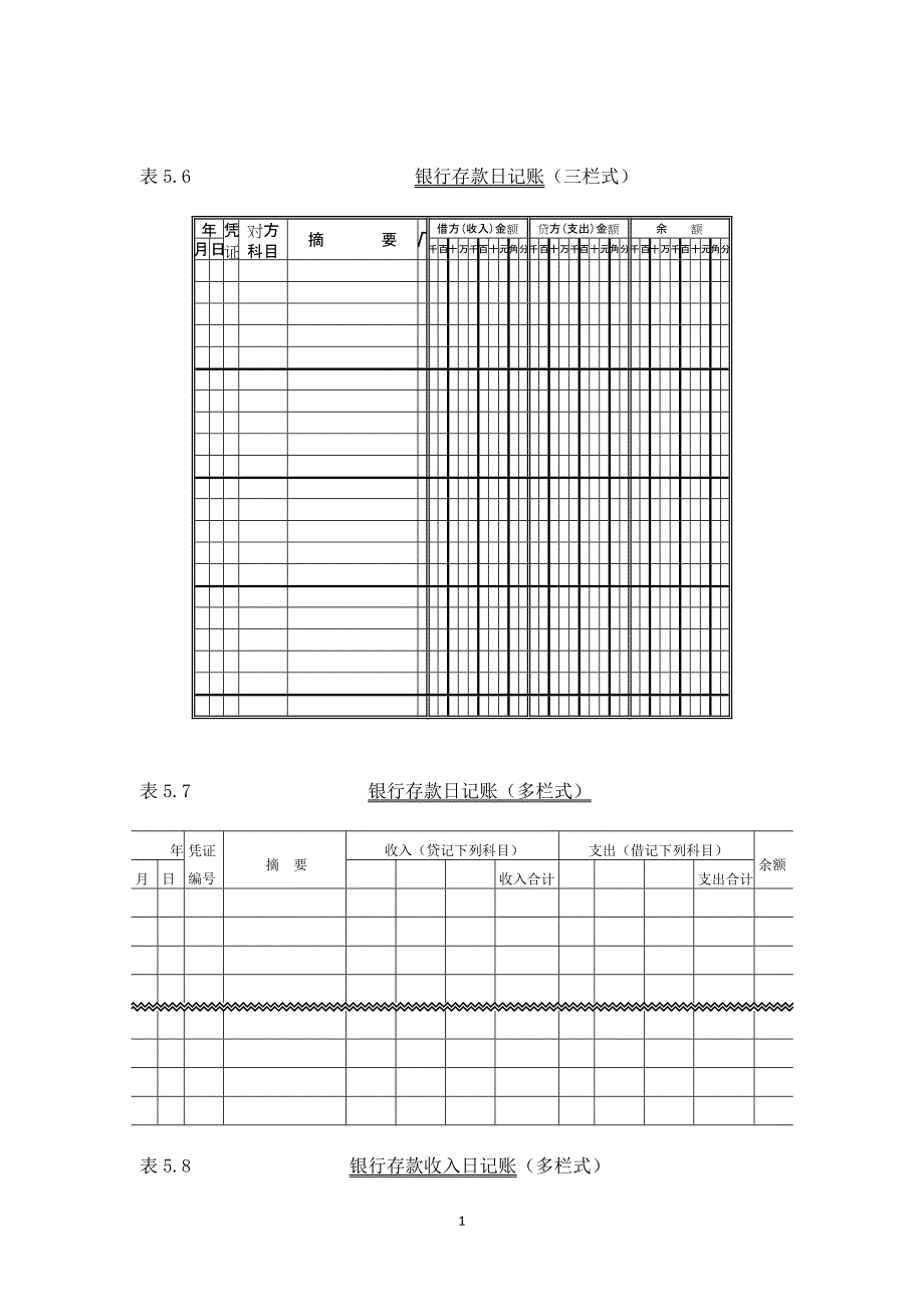 会计学原理（第五版）：第五章第二节银行存款日记账的格式和登记方法_第1页