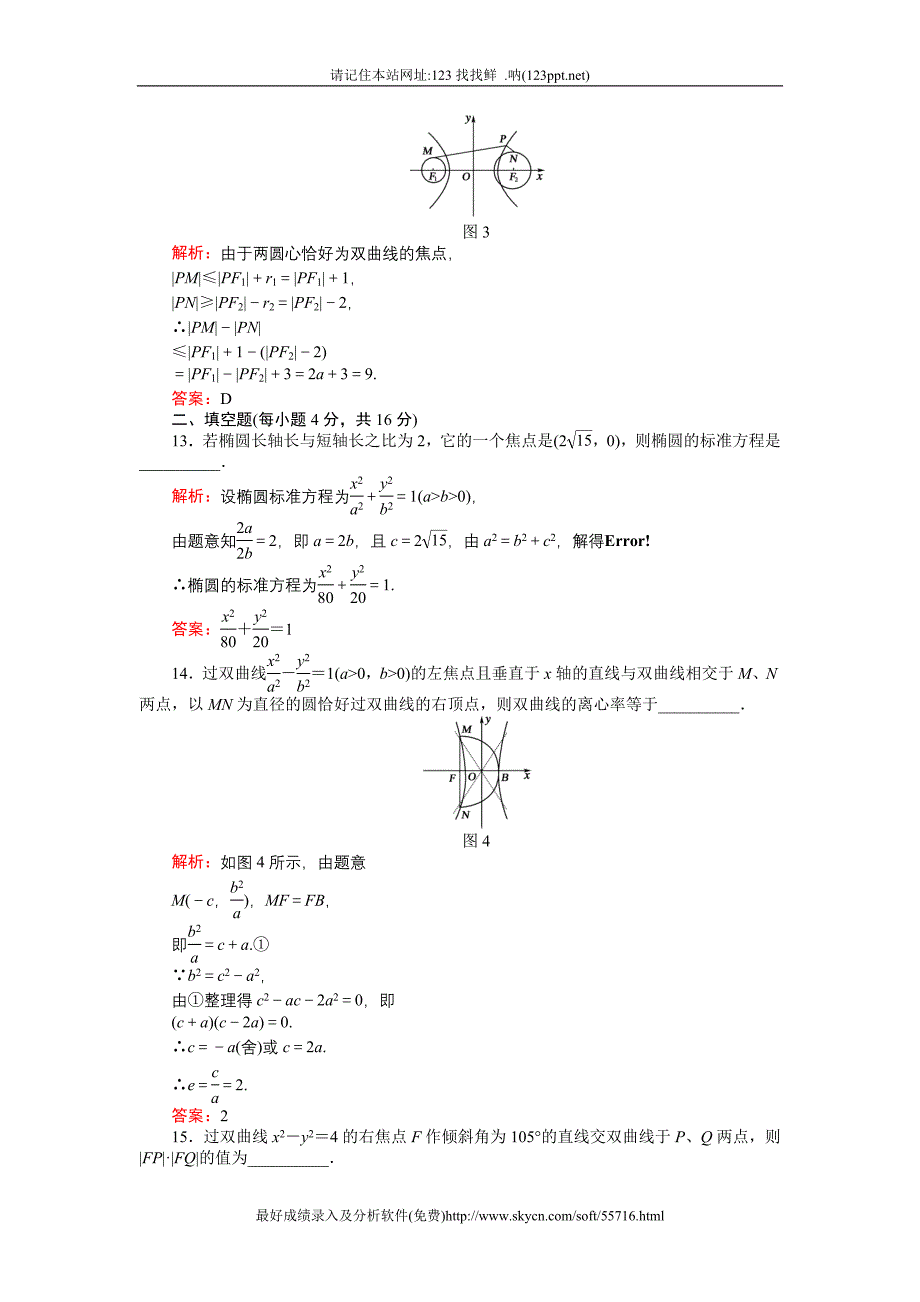 高三数学专题训练测试系列(圆锥曲线方程).doc_第4页