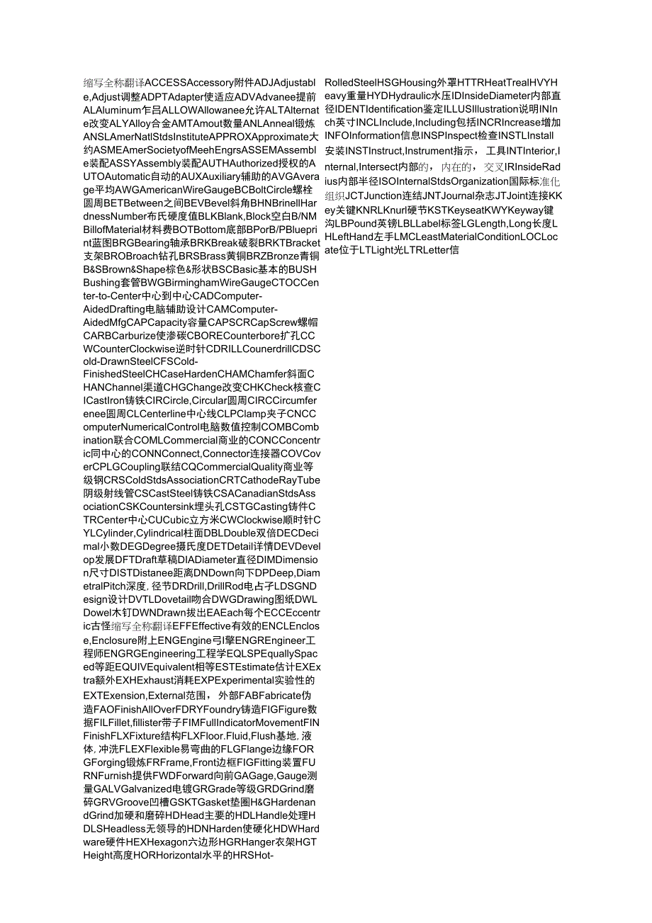 (打印)机械类英文缩写含义_第1页
