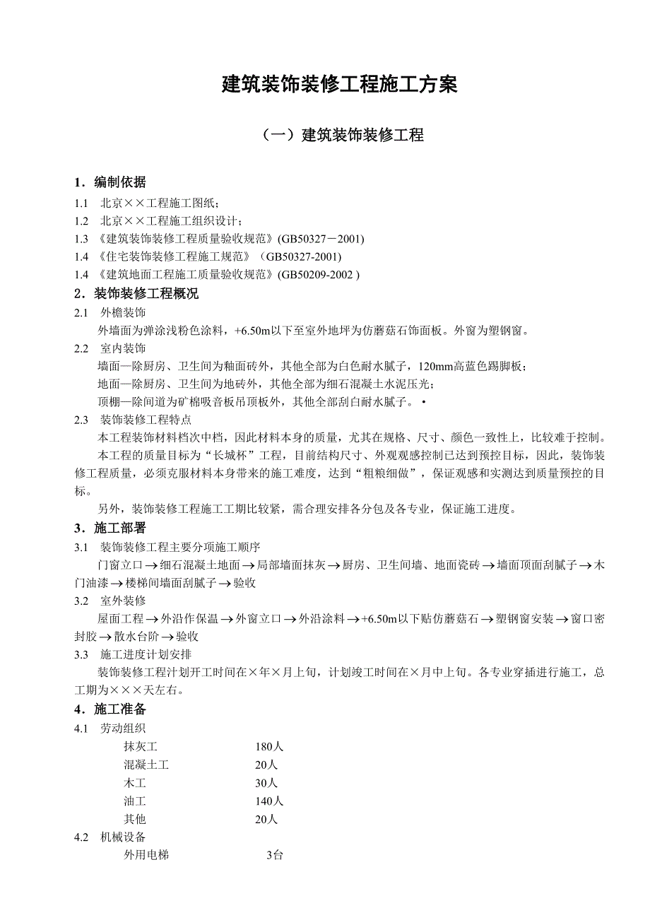 建筑装饰装修工程施工组织设计方案_第1页