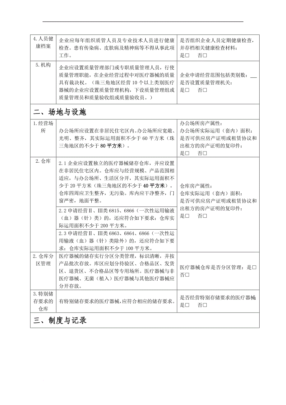 医疗器械经营企业换证自查表_第4页