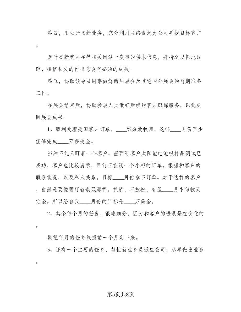 2023外贸实习业务员工作计划例文（4篇）.doc_第5页