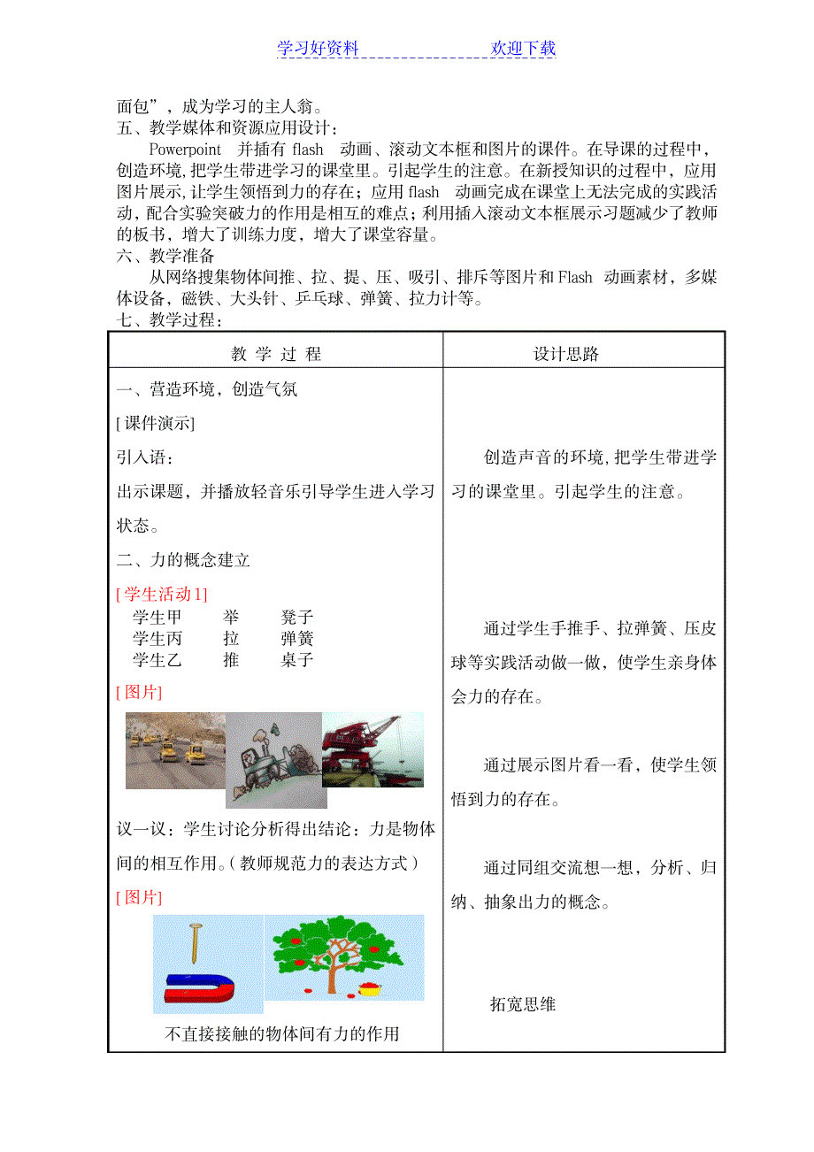 2023年初中物理力精品教案1_第2页