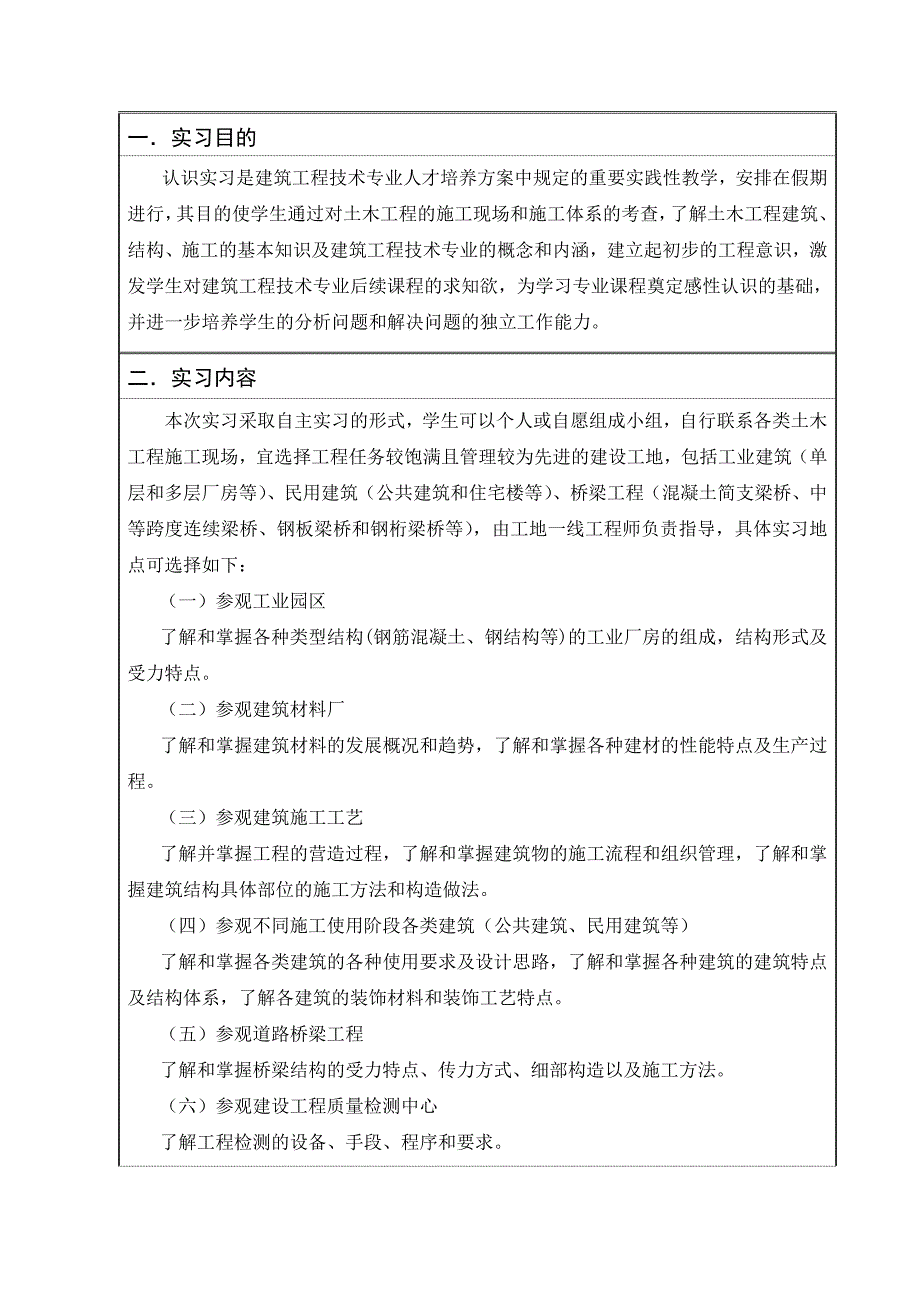 建筑工程系认识实习任务指导书_第2页