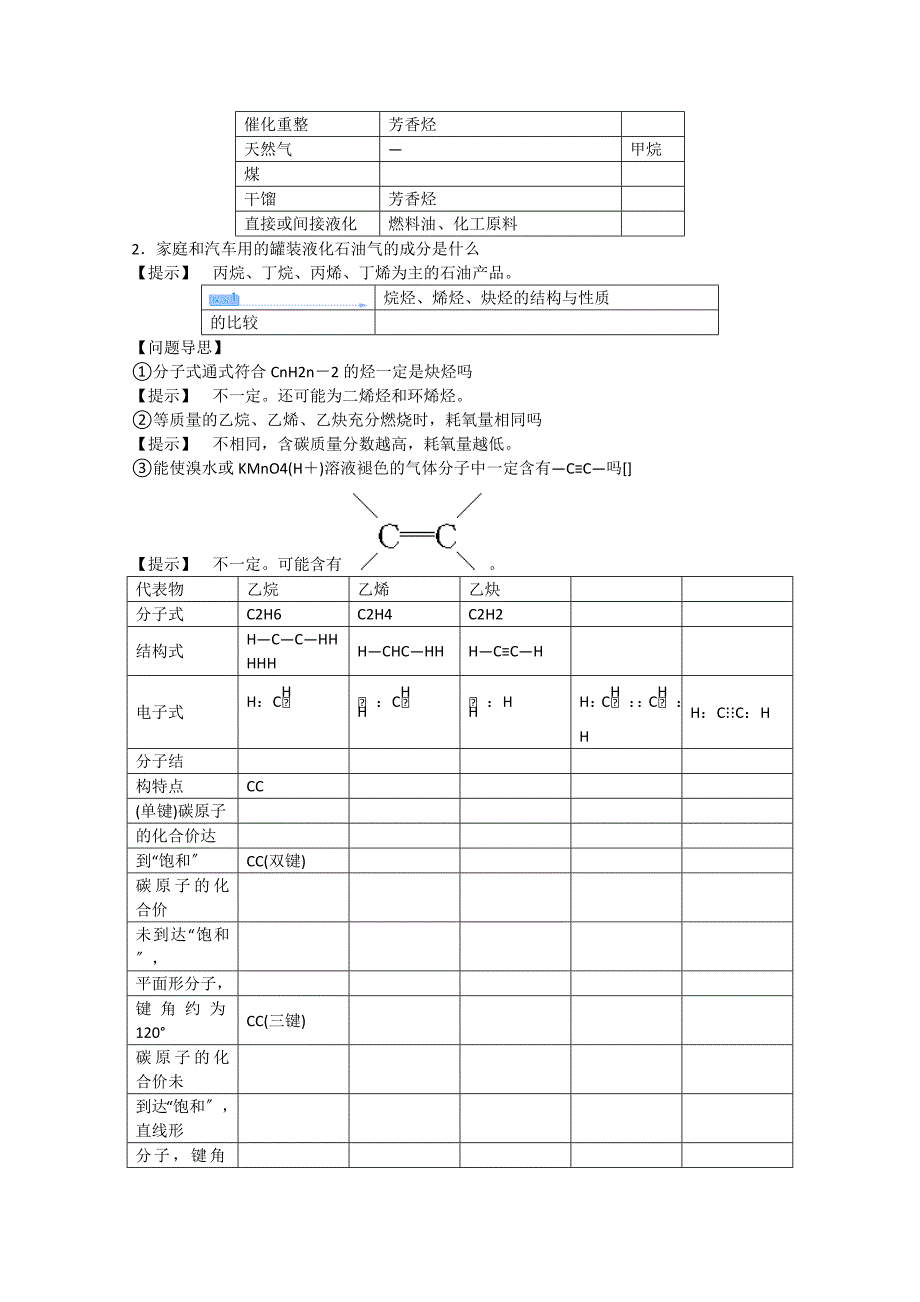 2022年化学人教版选修52-1-2《炔烃脂肪烃的来源及其应用》(学案).docx_第3页