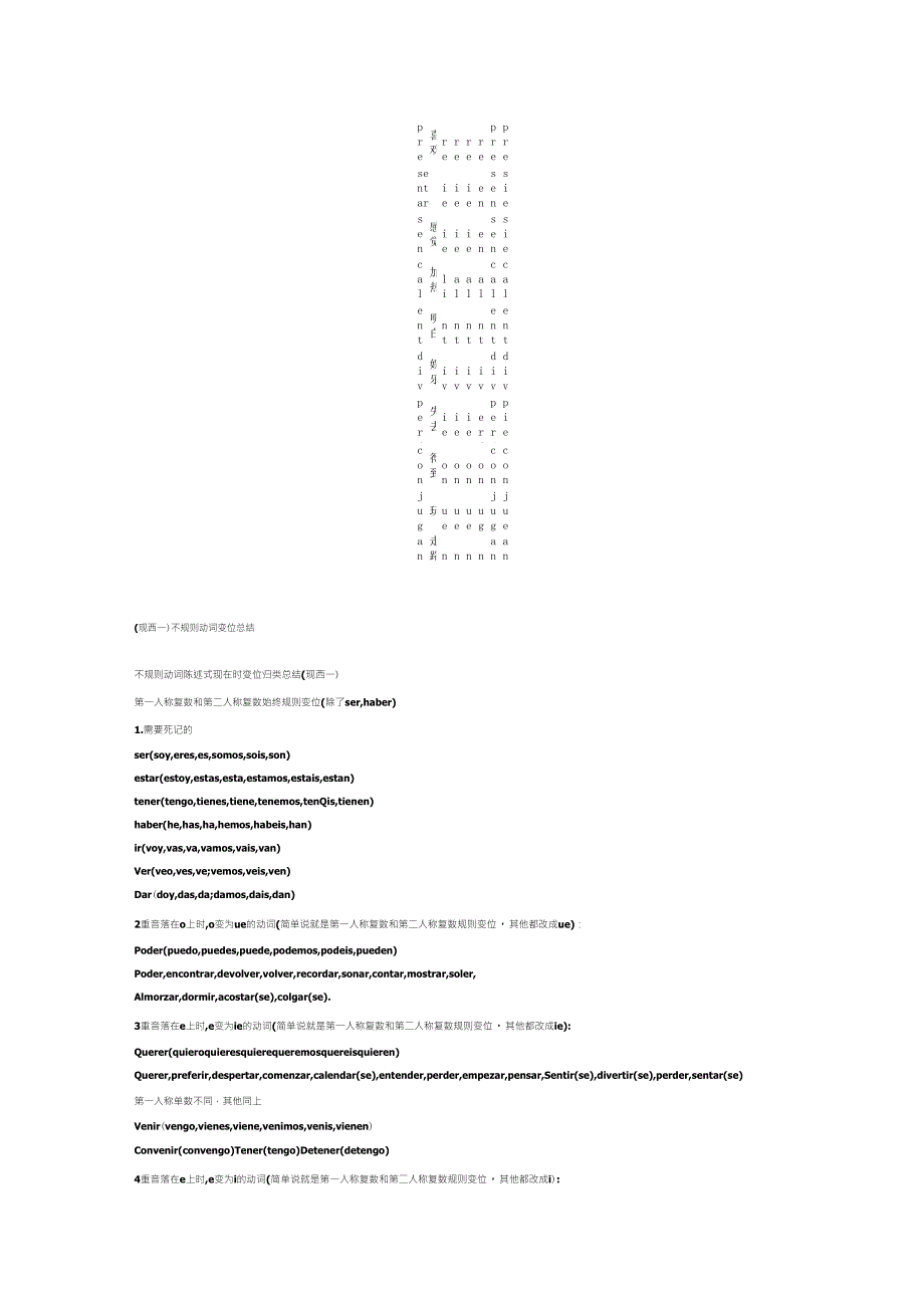 现代西班牙语第一册不规则动词变位汇总_第4页