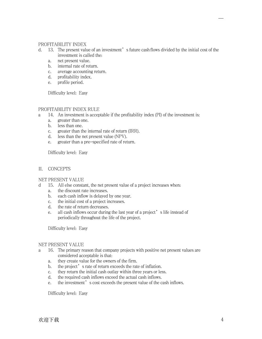 公司理财(英文版)题库7_资格考试-理财规划师_第4页