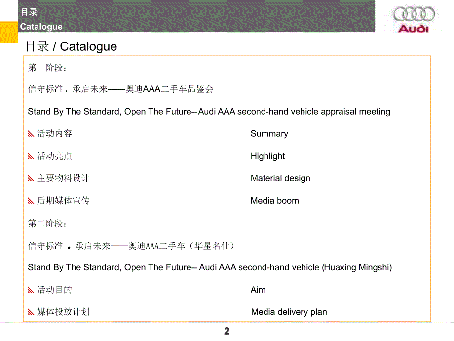 最新奥迪AAA二手车推广活动方案ppt课件_第2页