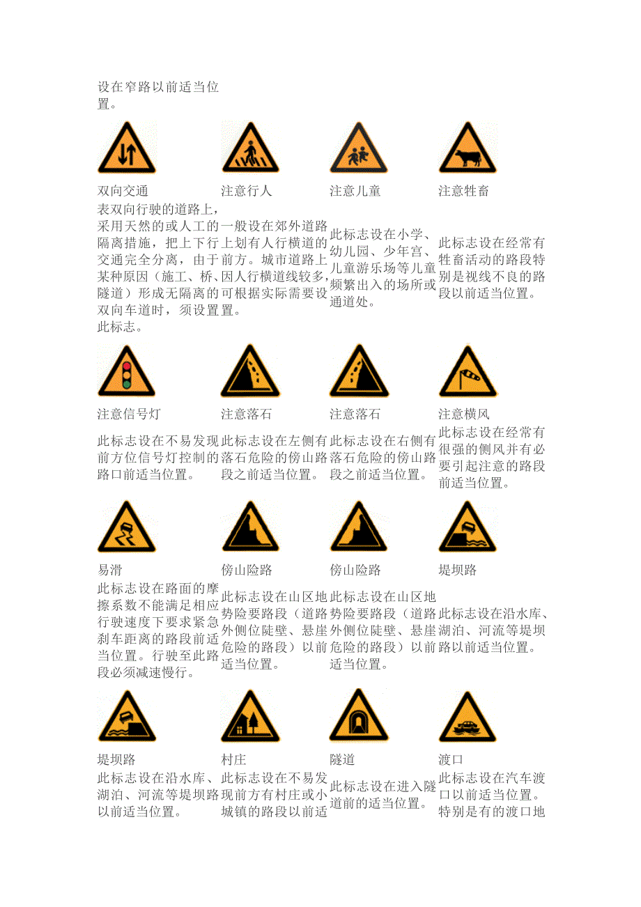 交通警告标志大全.doc_第2页