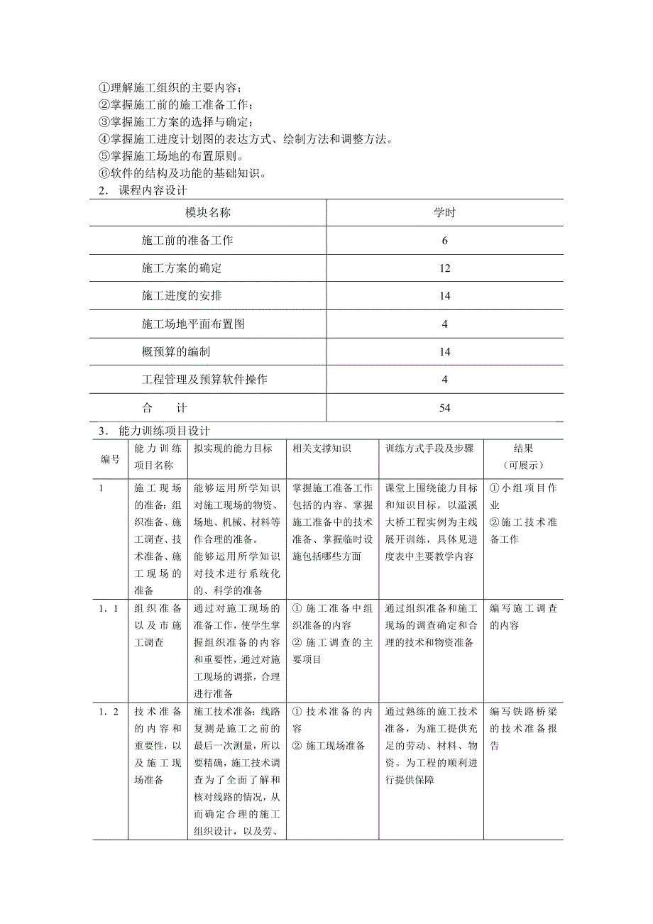 铁路工程施工组织设计与概预算课程整体教学设计_第2页