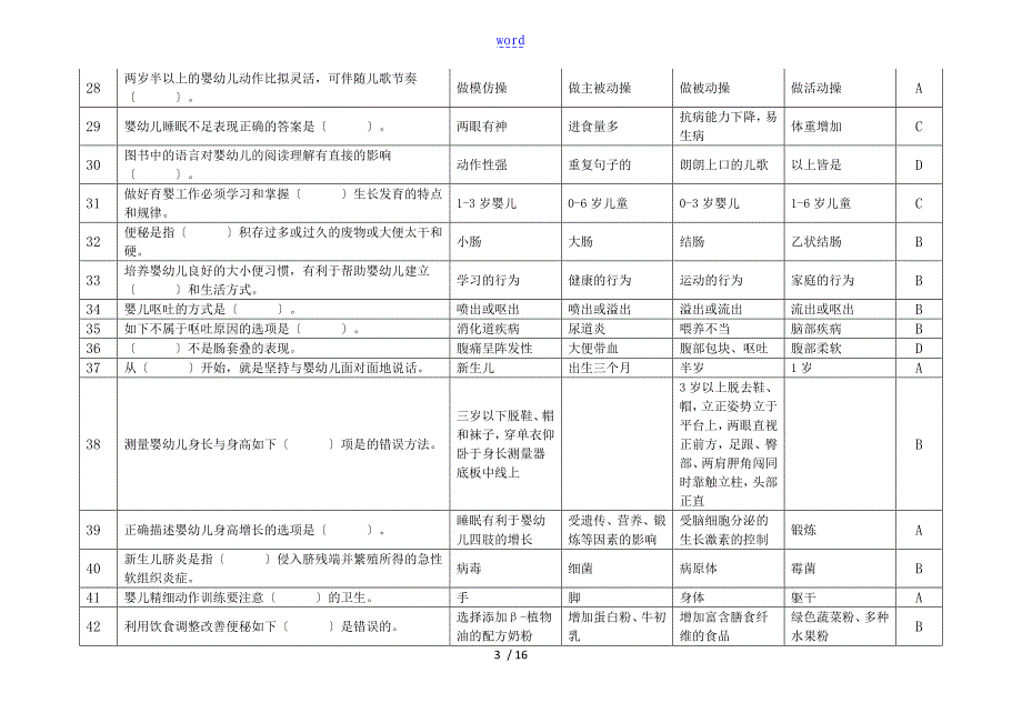 中级育婴员理论习题一含问题详解_第3页