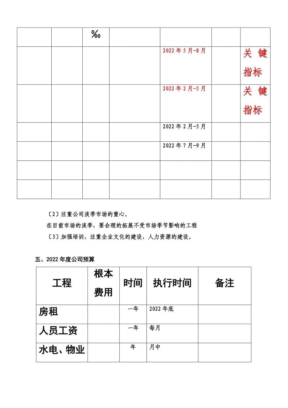 最新XX公司2022年度工作目标和计划_第5页