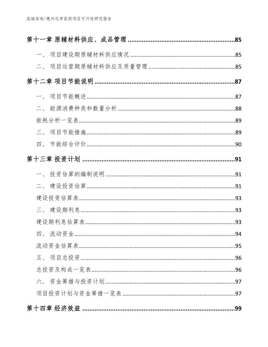 惠州化学医药项目可行性研究报告_第5页