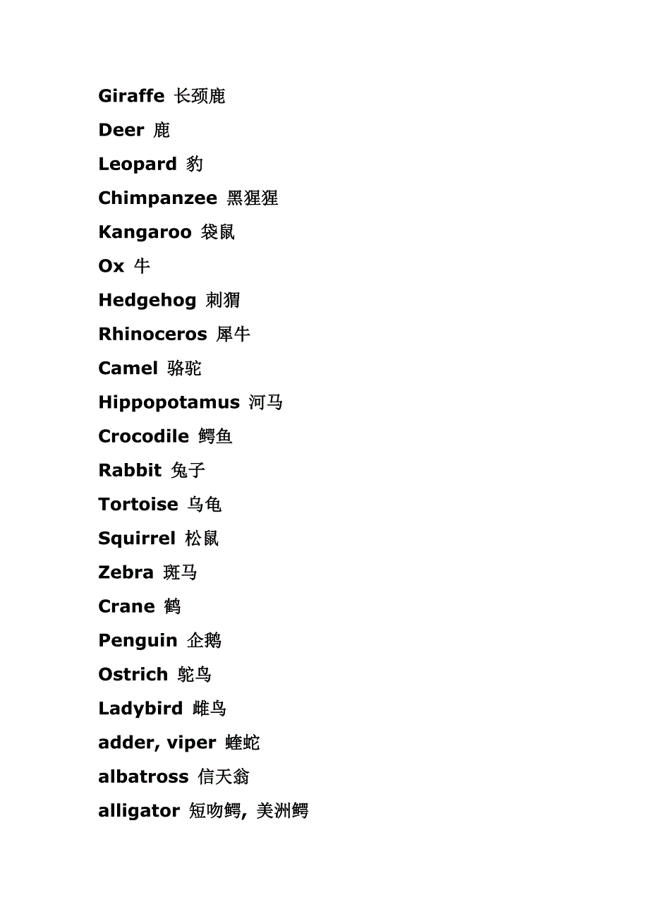 动物和昆虫的单词.doc_第1页
