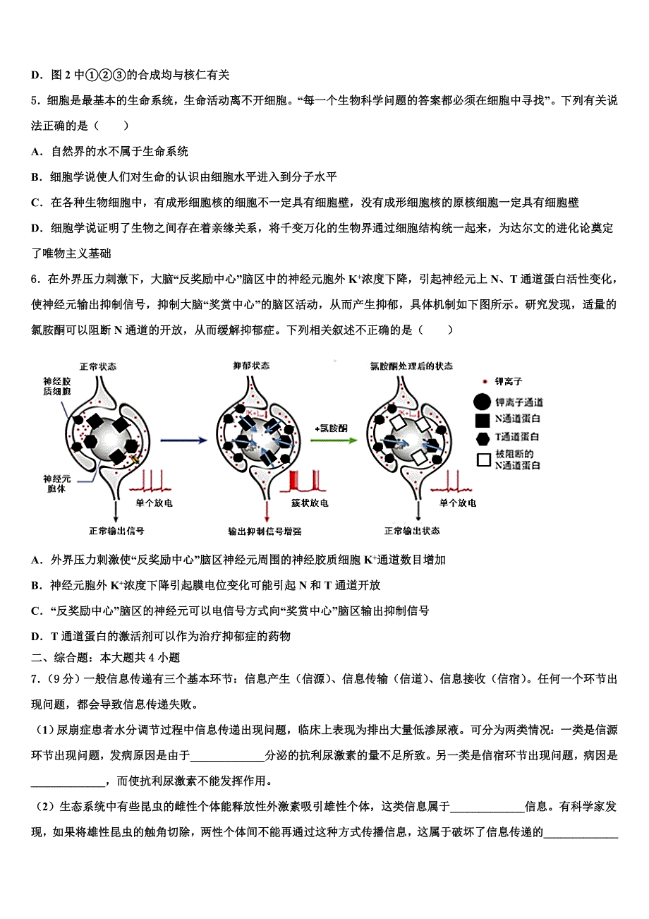 2022年浙江省宁波市诺丁汉大学附属中学高三最后一卷生物试卷(含解析).doc_第3页