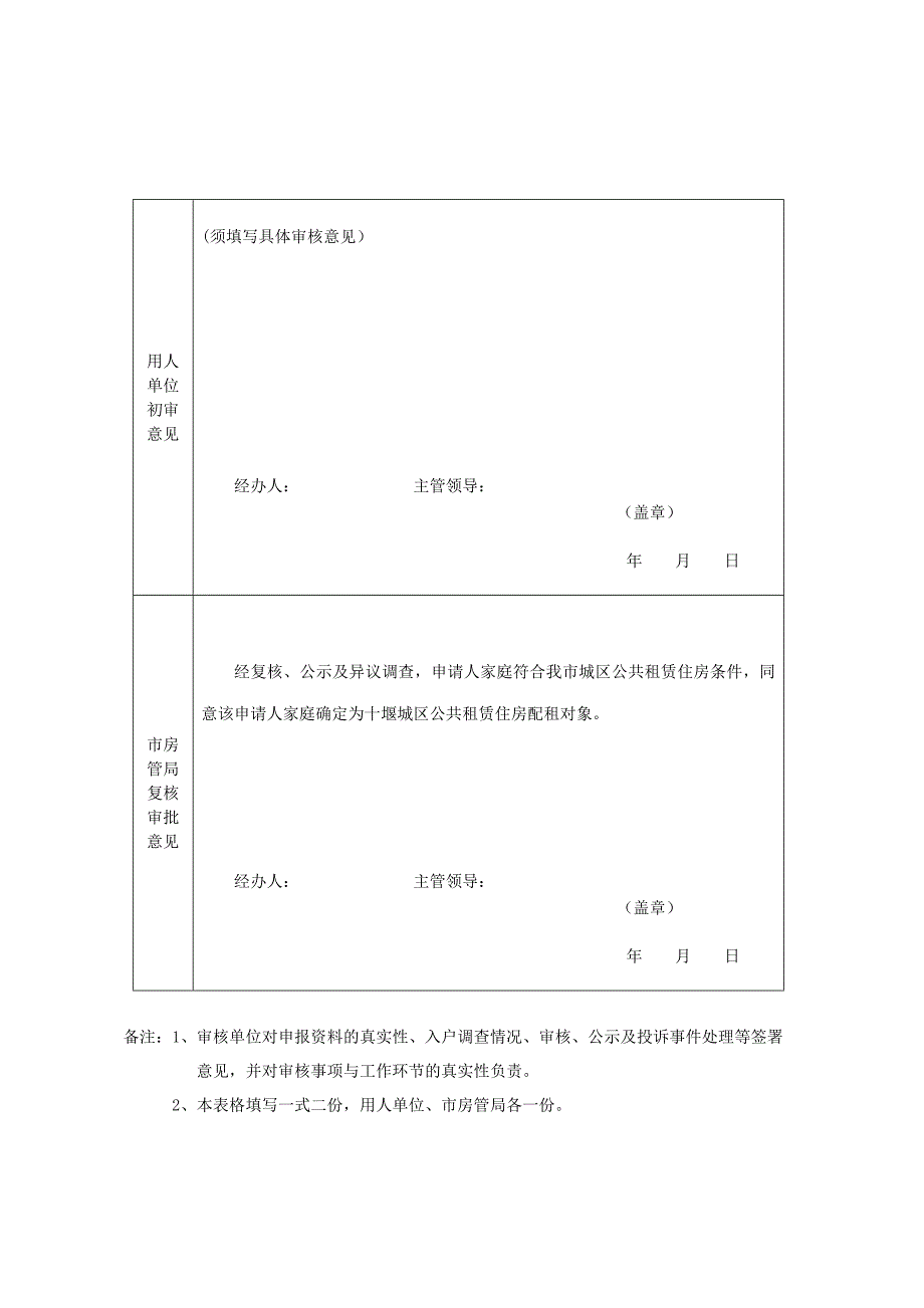 十堰城区外来务工人员公租房申请审批表_第2页