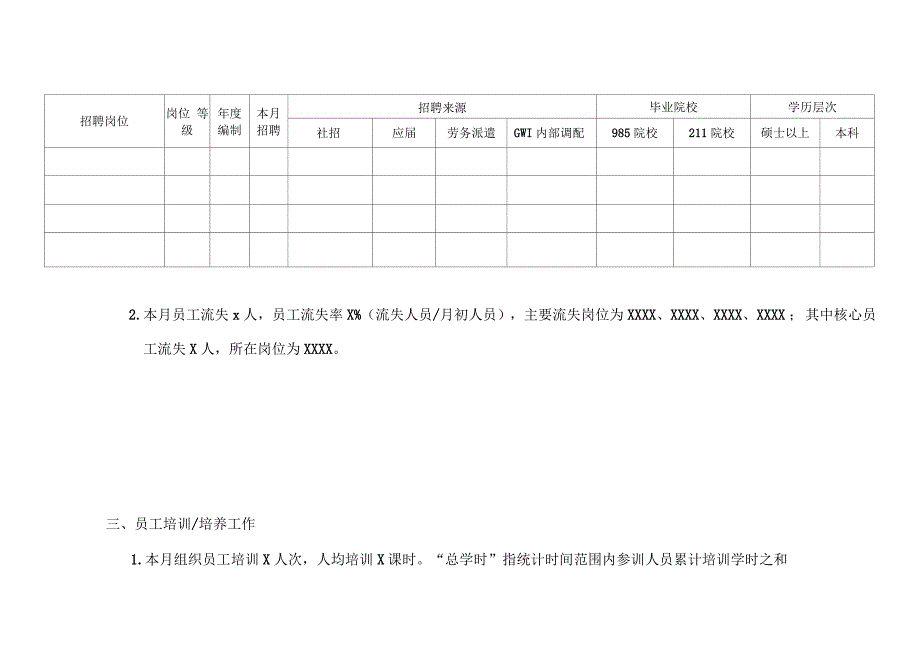 人力资源月度工作简报_第3页