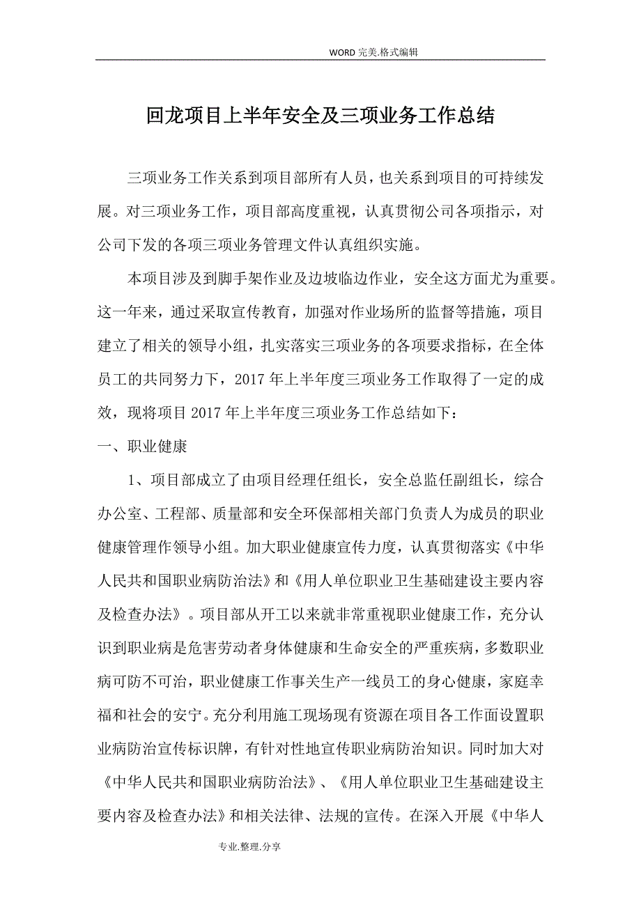 三项业务工作计划总结_第2页