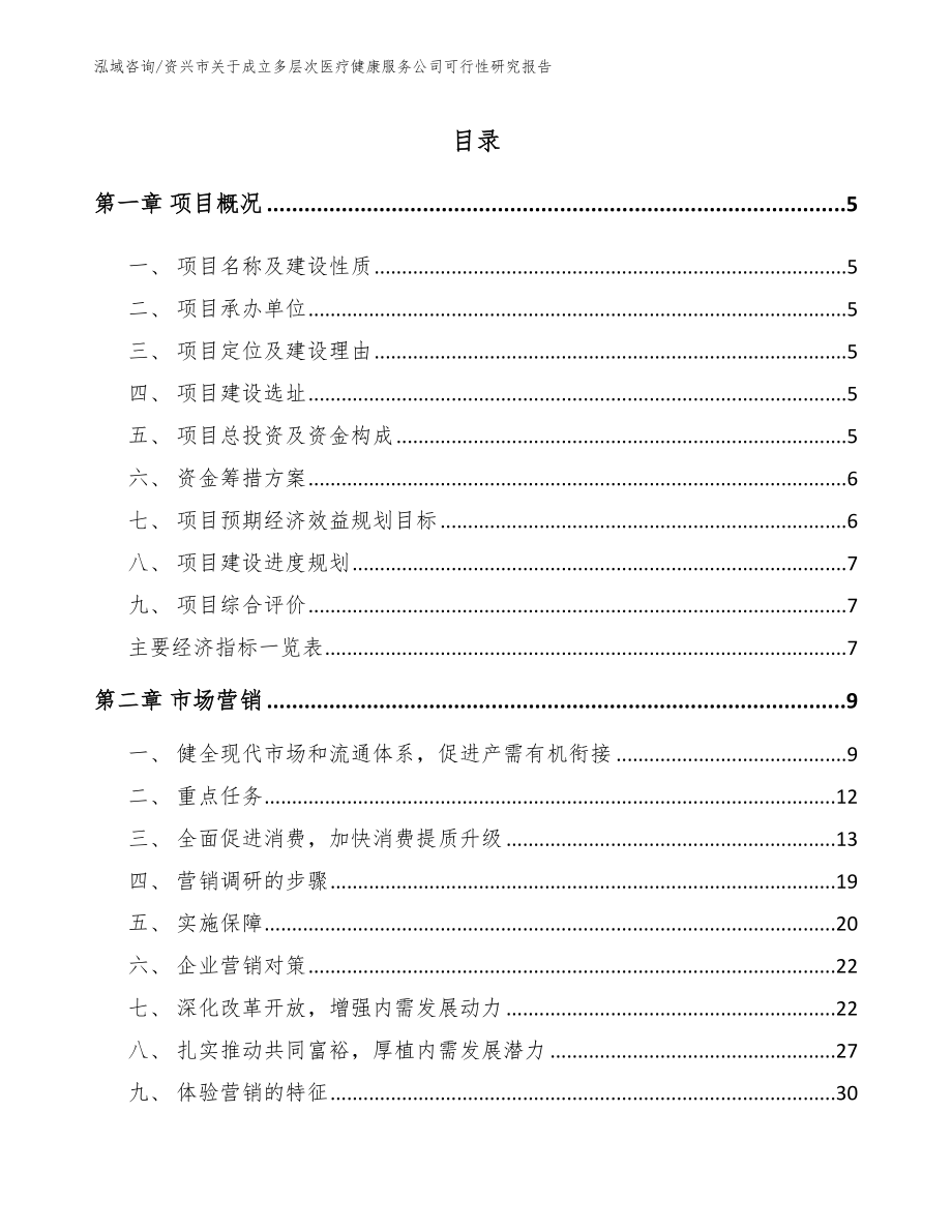 资兴市关于成立多层次医疗健康服务公司可行性研究报告【模板范本】_第1页